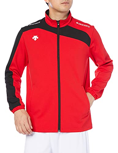 デサント トレーニングジャージ 吸汗 速乾 UVカット ジム ランニング DTM-1550 メンズ レッド/ブラック XO