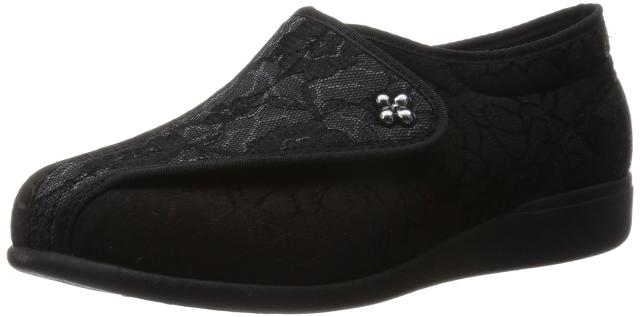 快歩主義 介護シューズ 軽量 転倒予防 リハビリ 幅広3E KHS L011 レディース ブラック/ブラック 24.0 cm 3Eの通販は 6,118円