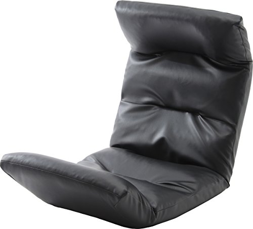 [送料無料]セルタン 座椅子 高反発 和楽の雲 上タイプ PVC レザー ブラック 頭部脚部リクライの通販は 6,817円