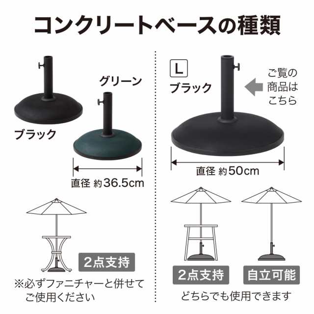 タカショー 日よけ コンクリートベース L ブラック 【PAB-C25B