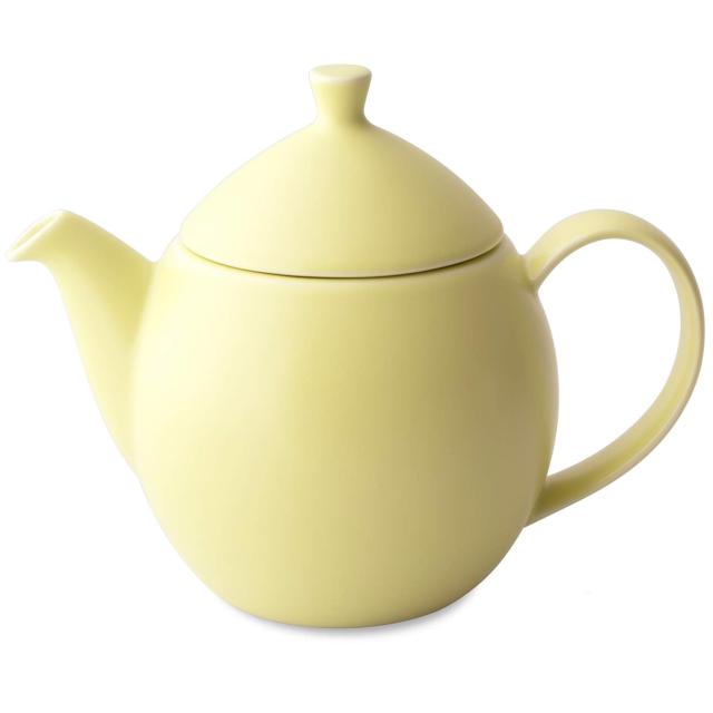フォーライフ ティーポット 陶器 946ml 5杯用 大容量 茶こし付き 電子レンジ・食洗機対応 レモングラス イエ ロー 黄色 デュー ティーポッ