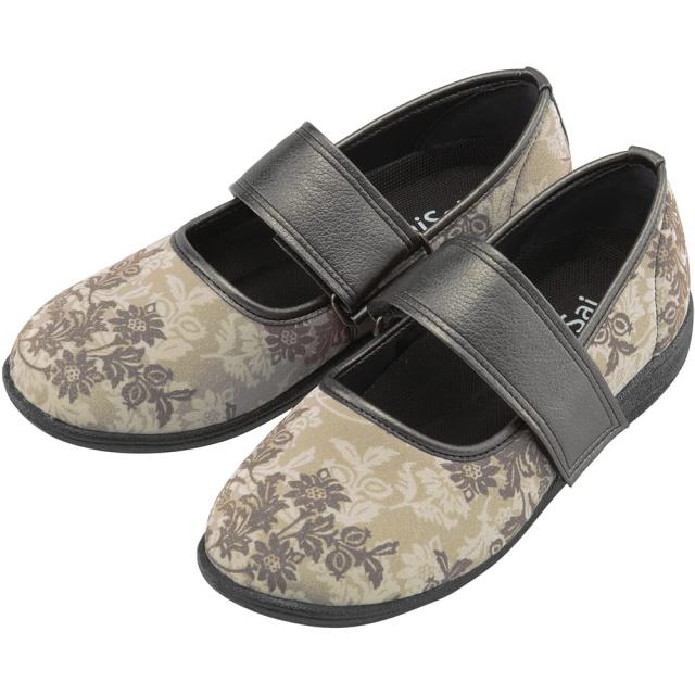 マリアンヌ パンプス ケアシューズ SaiSai フラワープリント W941 クラシックBE ベージュ 25.5 4E 7,258円