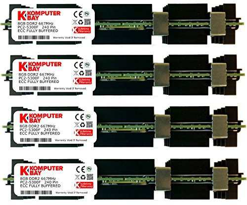 Komputerbay 32GB (4x 8GB) DDR2 PC2-5300F 667MHz CL5 ECC Fully Buffered FB-DIMM (240 PIN) w/Apple Heatspreaders FOR MAC PROの通販は