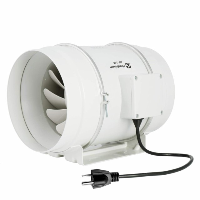 Hon&Guan ダクトファン 200mm 強力 省エネ 静音 ダクト用換気扇 塗装ブース用 家焼肉 中間取付 丸形タイプ 産業用換気扇 (HF-200P)の通販は