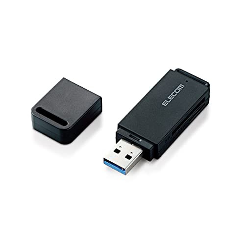 エレコム カードリーダー USB3.0 20倍速転送 スティックタイプ ストラップホール付 ブラック MR3-D013SBK