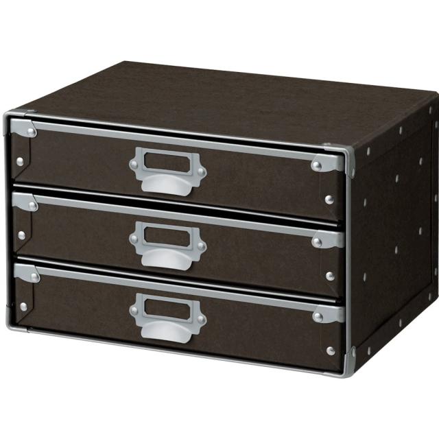 ナカバヤシ デスクケース レターケース 3段 A4 ヨコ型 ブラウン FBD-NWA43Sの通販は 5,600円