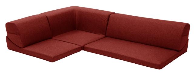 セルタン ローソファー 高反発 和楽の庵 3点セット タスクレッド レイアウト自在 日本製 A318a-586REDの通販は 15,339円