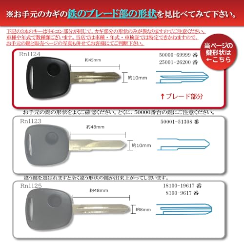 Gn288】 ブランクキー 車 鍵 スペアキー スズキ 日産 マツダ 1