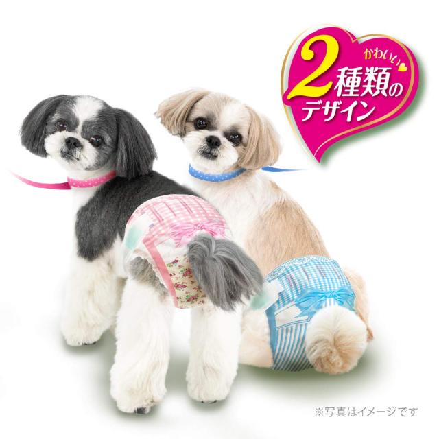 マナーウェア 犬用 おむつ 女の子用 Mサイズ 小型 中型犬用 ピンクリボン 青リボン 272枚 （34枚×8袋） おしっこ ペット用品 ユニチャー_3