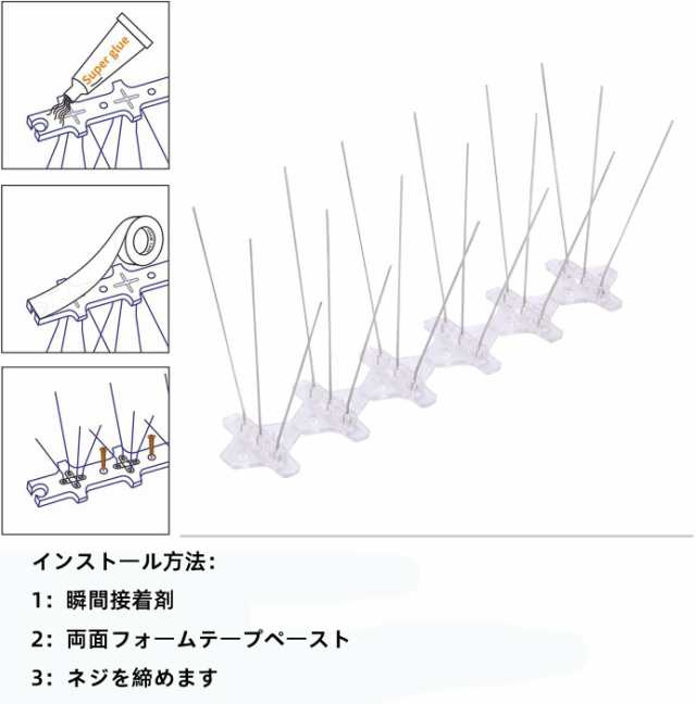 skycabin 鳥よけ ステンレス 害獣よけとげマット とげピー とうめい鳥