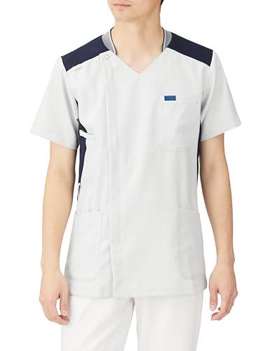 ジップスクラブ ジップスクラブ 白衣 スクラブ メンズ 男性用 ニット 吸汗速乾 通気性 イージーケア 7044SC グレー×ダークネイビー LLの通販は 7,032円