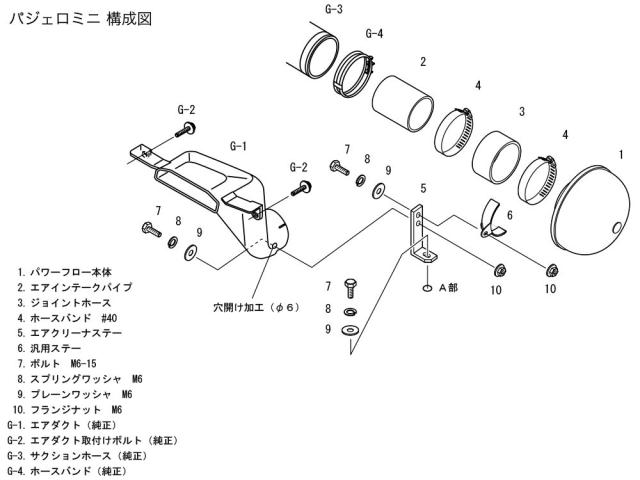 HKS 吸気系パーツ スーパーパワーフロー(エアクリーナー) パジェロミニ H58A 、H56A、トッポBJ 4A30(ターボ) 94/12- 70019-AM101の通販は