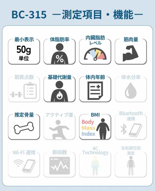 タニタ 体重 体組成計 50g グレー BC-315 GY 自動認識機能付き/立掛け