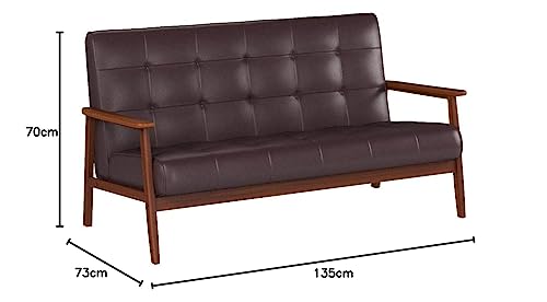 アイリスプラザ ソファ 2人掛け PU ダークブラウン 幅約135cm 72086の 