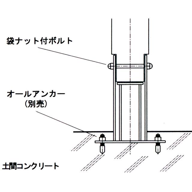 KGY ステンレス柱受ボルト式 胴長120角 シルバー 日本製 HH7-120BRKの通販は