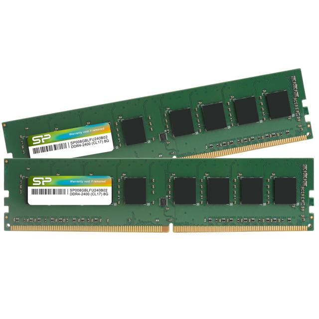 シリコンパワー デスクPC用メモリ DDR4-2400(PC4-19200) 8GB×2枚 288Pin 1.2V CL17 SP016GBLFU240B22