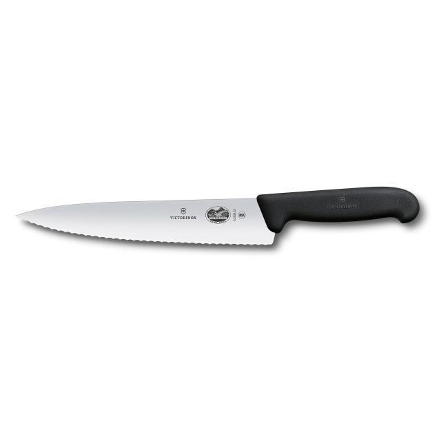 VICTORINOX(ビクトリノックス) シェフナイフ プロ仕様のパン切り包丁 22cm 波刃 ブラック サンドウィッチもつぶさずきれいに切り分けらるの通販は 7,590円