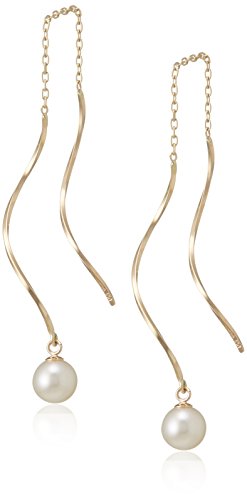 VAヴァンドーム青山 K10YG 淡水パール ウェーブチェーンピアス GJVA0189 PF