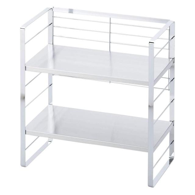 下村企販 高さ調節できる キッチンラック 幅38cm 【日本製】 収納ラック 棚2段 デッドスペース活用 調味料 鍋 小物 出窓ラック 組み立ての通販は