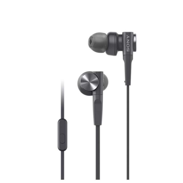 ソニー イヤホン 重低音モデル MDR-XB55AP : カナル型 リモコン・マイク付き ブラック MDR-XB55AP Bの通販は