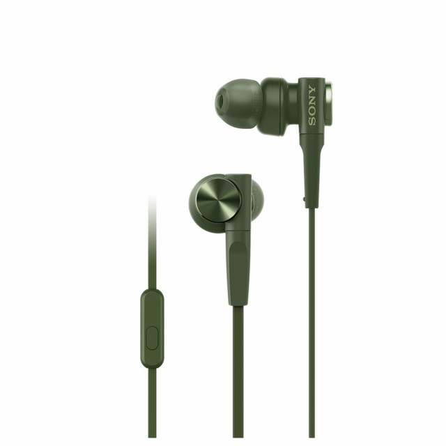 ソニー イヤホン 重低音モデル MDR-XB55AP : カナル型 リモコン・マイク付き グリーン MDR-XB55AP Gの通販は