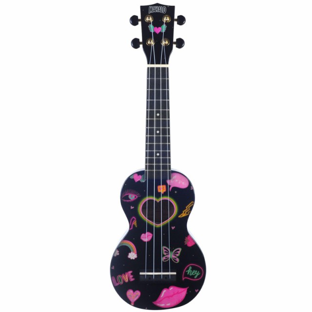 MAHALO ソプラノ UKULELE アートシリーズ ハート MA1 HE ブラックの通販は