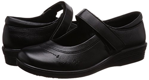 スポルス スニーカー 日本製 撥水 本革 マジック 4E 22~25cm レディース SP5630 ブラック 22.0cm