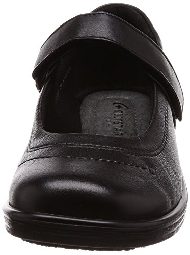 スポルス スニーカー 日本製 撥水 本革 マジック 4E 22~25cm レディース SP5630 ブラック 24.5cm