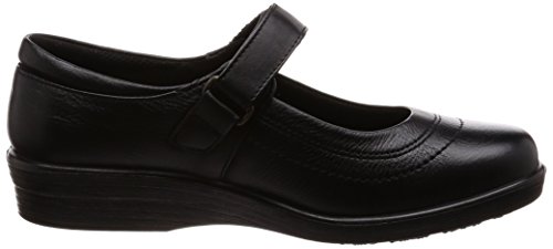 スポルス スニーカー 日本製 撥水 本革 マジック 4E 22~25cm レディース SP5630 ブラック 24.5cm