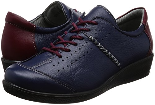 スポルス スニーカー 日本製 撥水 本革 4E ファスナー付 22~25cm レディース SP2401 ネイビーC 22.0cm