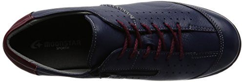 スポルス スニーカー 日本製 撥水 本革 4E ファスナー付 22~25cm レディース SP2401 ネイビーC 23.0cm