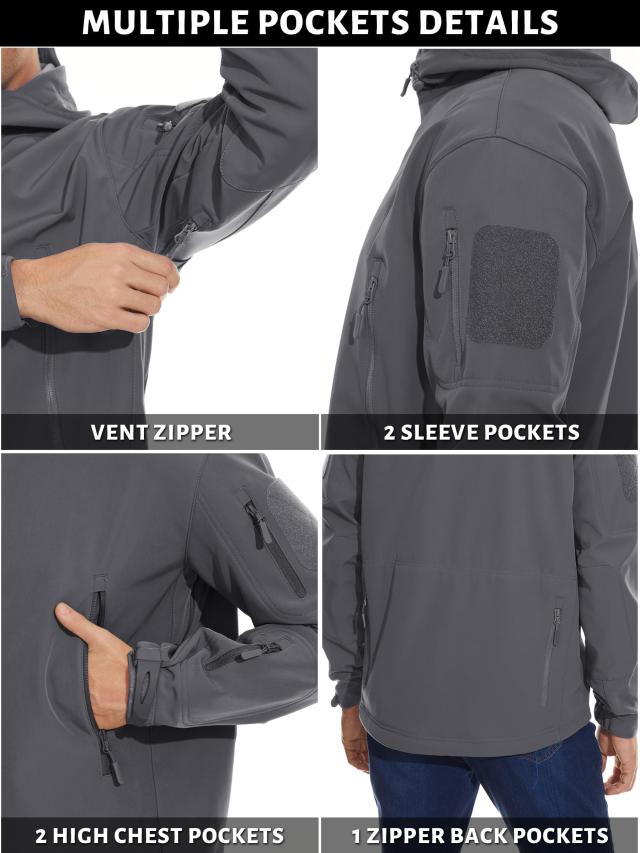 TACVASEN アウトドア ウェア クライマー メンズ オーバー 裏起毛