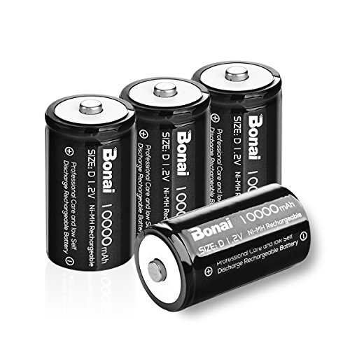BONAI 単1形充電池 充電式ニッケル水素電池 高容量10000mAh 単一電池
