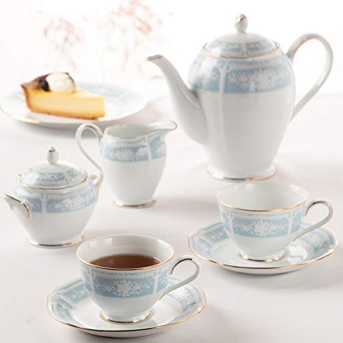 Noritake ノリタケ ティー ポット 520cc レースウッドゴールド ブルー