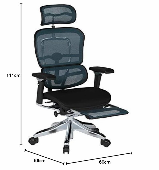 エルゴヒューマン プロ オフ ィスチェア グリーン オットマン内蔵型 