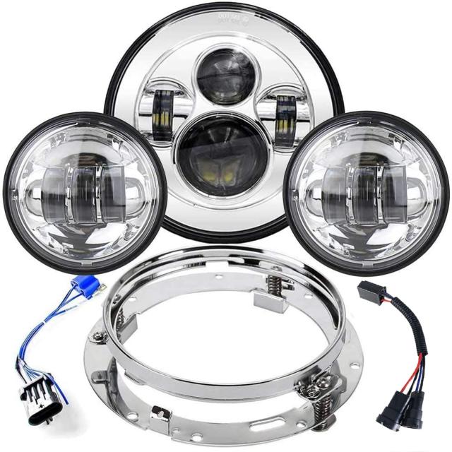 VOSICKY(ボスキー) オートバイ バイク対応 LED ライトセット 7インチ ヘッドライト 1個 と 4.5インチ フォグランプ 2個 と ヘッドライト