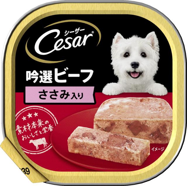 シーザー ドッグフード 吟選ビーフ ささみ入り 成犬用 100g×24個 (まとめ買い)の通販は