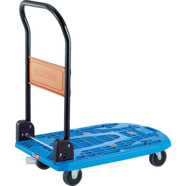TRUSCO(トラスコ) カルティオ 折畳 780×490 青 樹脂ストッパー付 MPK-720-B-JS 台車 折りたたみ 軽量 静か 静音の通販は