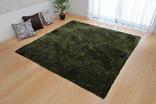 イケヒコ・コーポレーション ラグ カーペット 1畳 無地 シャギー調 選べるカラー ラルジュ グリーン 約90×185cm ホットカーペット対応 #の通販は 5,798円