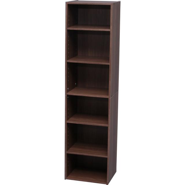 アイリスオーヤマ カラーボックス 収納ボックス 本棚 6段 可動棚 幅36.6×奥行29×高さ144.6cm ウォールナットブラウン モジュールボック 6,311円