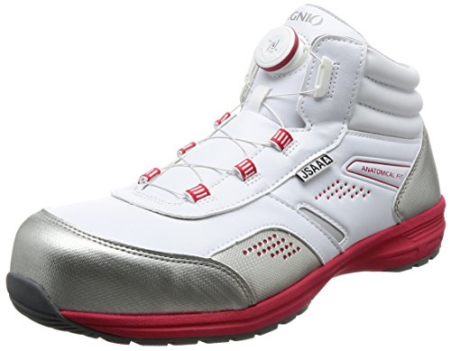 イグニオ セーフティシューズ(安全靴) JSAA A種認定 ミドルタイプ TGFダイヤル式 IGS1058TGF ホワイト 25 cm 3.5E