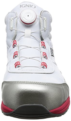 イグニオ セーフティシューズ(安全靴) JSAA A種認定 ミドルタイプ TGFダイヤル式 IGS1058TGF ホワイト 25 cm 3.5E