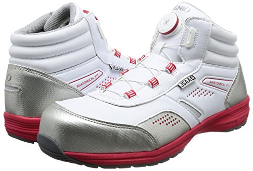 イグニオ セーフティシューズ(安全靴) JSAA A種認定 ミドルタイプ TGFダイヤル式 IGS1058TGF ホワイト 25 cm 3.5E