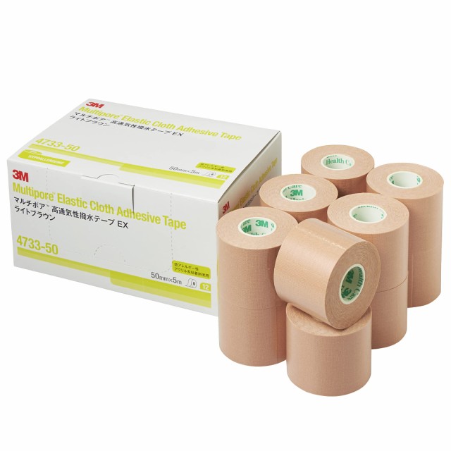 ３M（TM） マルチポア（TM） 高通気性撥水テープ EX ライトブラウン 4733-50 テープ巾×全長 50mm×5m 包帯 伸縮包帯 撥水性