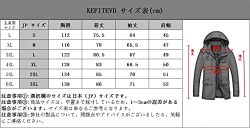 KEFITEVD アウトドアウエア 厚手 メンズファッション 秋冬用 アウター