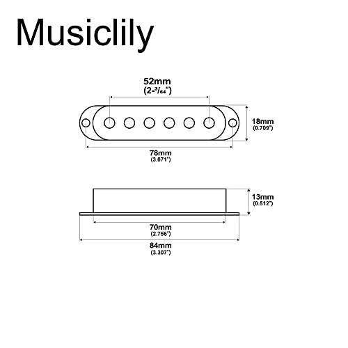 Musiclily 52mm ストラトピックアップカバーセット、クロム(3個