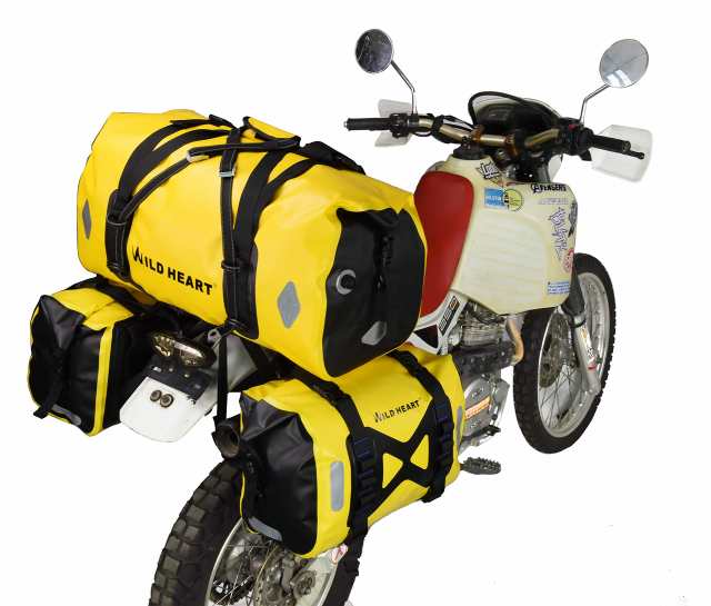 【色: イェロー】WILD HEART 防水 バッグ オートバイ サドルバッグ