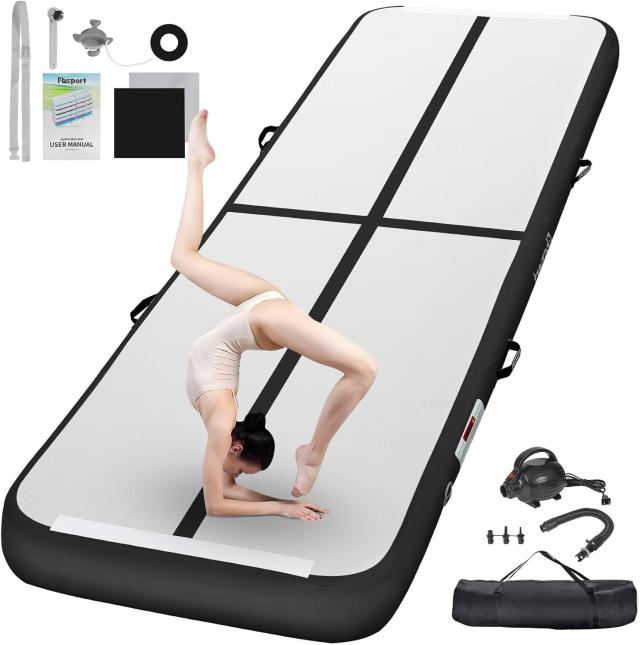 Fbsport 2/3/4/5/6M エアトラック 体操 マット エアーマット 折り畳み可能 インフレータブル 電動エアーポンプ付き 自宅用 トレーニング