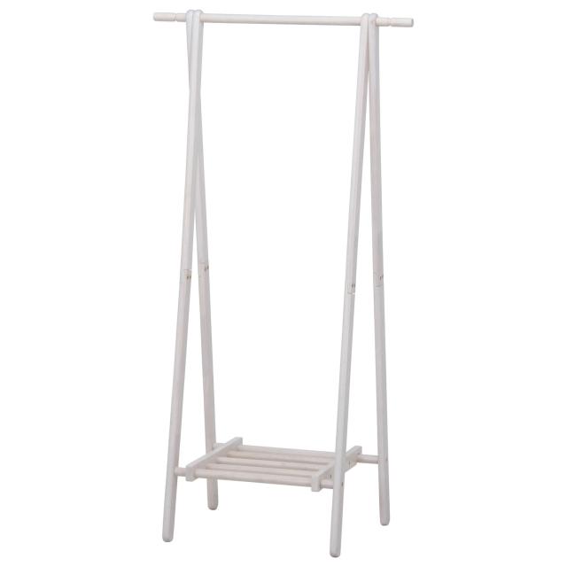 不二貿易 コートハンガー ハンガーラック スリム 木製 幅75×奥行45×高さ147.8cm ホワイト 棚付き 玄関 14103の通販は 5,610円