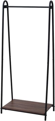 山善 ハンガーラック 幅66×奥行39.5×高さ151cm A型タイプ 棚板付き 全体耐荷重50kg 見せる収納 組立品 ウォルナット/ブラック ASH-S(WLの通販は 6,223円